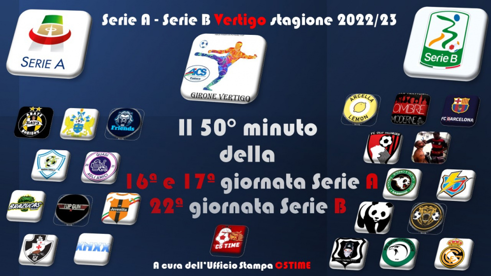 Gir. VERTIGO Serie A 16ª e 17ª giornata Serie B 22ª giornata
