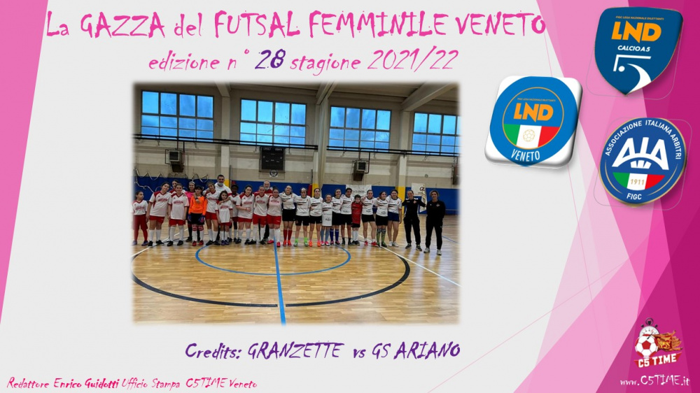 La GAZZA del FUTSAL FEMMINILE VENETO edizione n° 28 stagione 2021/22