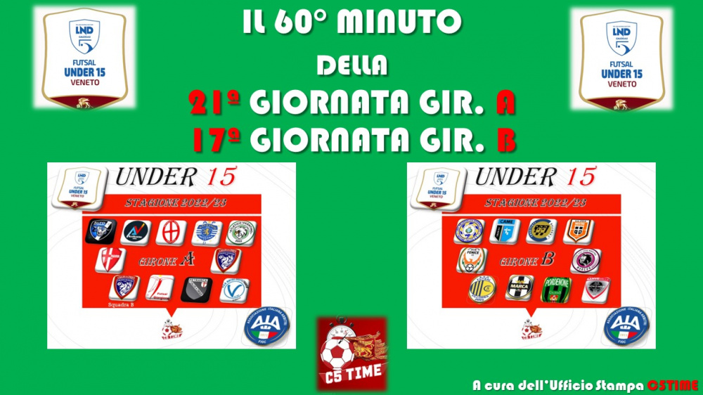 Under 15 Il 60° MINUTO della 21ª giornata Gir. A della 17ª giornata Gir. B