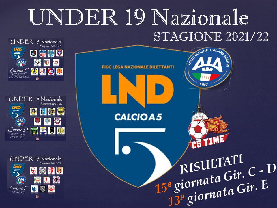 Under 19 Nazionale Risultati 15ª giornata Gir. C - D Risultati 13ª giornata Gir. E