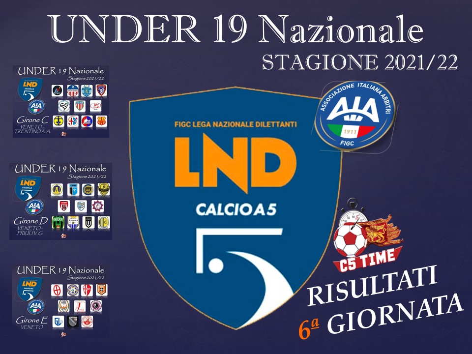 Under 19 Nazionale C - D - E Risultati 6ª giornata