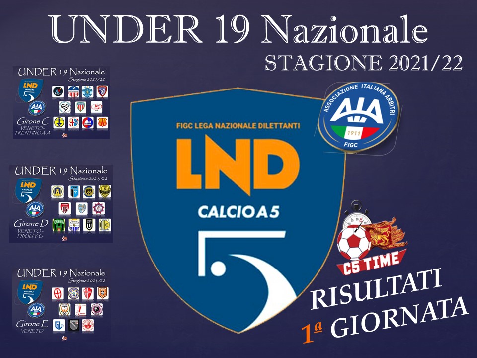 Under 19 Nazionale C - D - E Risultati 1ª giornata